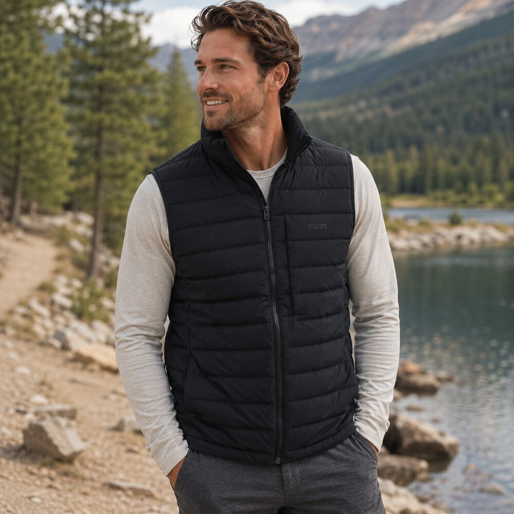 Vuori Men's SZ XL Steadfast Insulated Vest 100% Down Filled Black #V580 $228